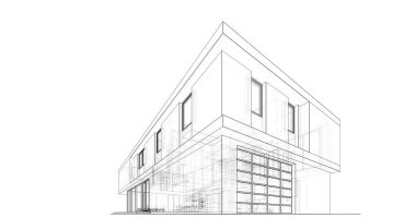 İnşaat planının 3B mimari tasarımı