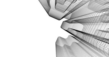 Mimari sanat konseptinde soyut çizgiler, minimum geometrik şekiller. 