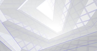 Mimari sanat konseptinde soyut çizgiler, minimum geometrik şekiller. 