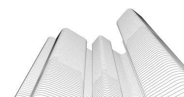 Mimari sanat konseptinde soyut çizgiler, minimum geometrik şekiller. 