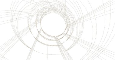 Mimari sanat konseptinde soyut çizgiler, minimum geometrik şekiller. 