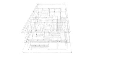 İnşaat planının 3B mimari tasarımı