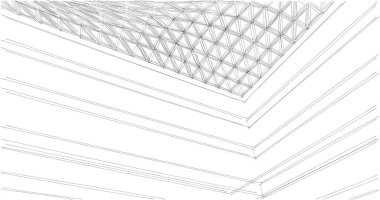 Mimari sanat konseptinde soyut çizgiler, minimum geometrik şekiller. 