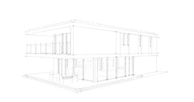 İnşaat planının 3B mimari tasarımı