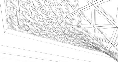 Mimari sanat konseptinde soyut çizgiler, minimum geometrik şekiller. 