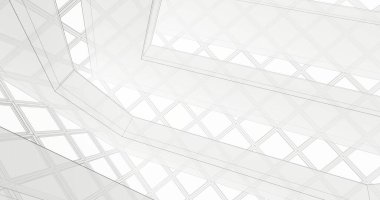 Mimari sanat konseptinde soyut çizgiler, minimum geometrik şekiller. 