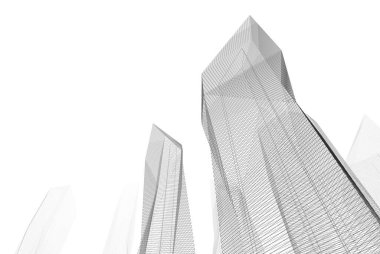 Mimari sanat konseptinde soyut çizgiler, minimum geometrik şekiller. 