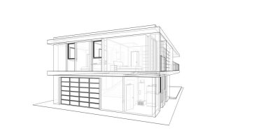 İnşaat planının 3B mimari tasarımı