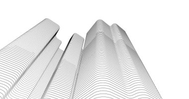 Mimari sanat konseptinde soyut çizgiler, minimum geometrik şekiller. 