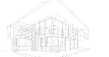 İnşaat planının 3B mimari tasarımı