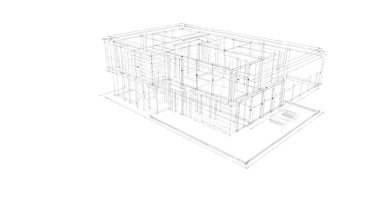 İnşaat planının 3B mimari tasarımı