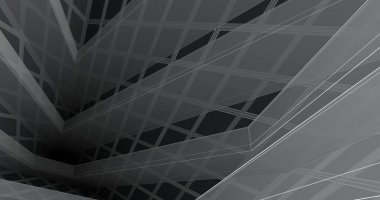 Mimari sanat konseptinde soyut çizgiler, minimum geometrik şekiller. 