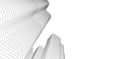 Mimari sanat konseptinde soyut çizgiler, minimum geometrik şekiller. 