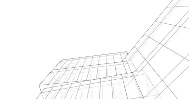 Mimari sanat konseptinde soyut çizgiler, minimum geometrik şekiller. 