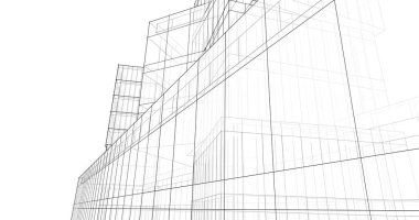 Mimari sanat konseptinde soyut çizgiler, minimum geometrik şekiller. 