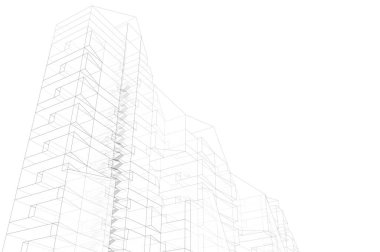 Mimari sanat konseptinde soyut çizgiler, minimum geometrik şekiller. 