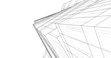 Mimari sanat konseptinde soyut çizgiler, minimum geometrik şekiller. 