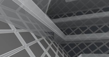 Mimari sanat konseptinde soyut çizgiler, minimum geometrik şekiller. 