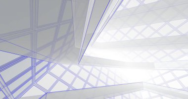 Mimari sanat konseptinde soyut çizgiler, minimum geometrik şekiller. 