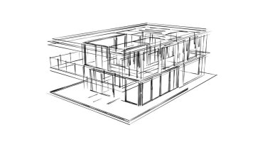 İnşaat planının 3B mimari tasarımı