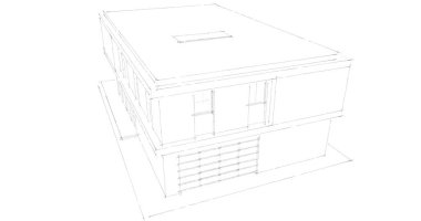 İnşaat planının 3B mimari tasarımı