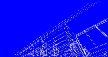 İnşaat planının 3B mimari tasarımı