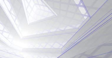 Mimari sanat konseptinde soyut çizgiler, minimum geometrik şekiller. 