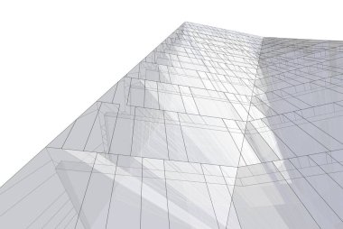 Mimari sanat konseptinde soyut çizgiler, minimum geometrik şekiller. 