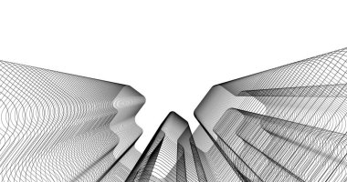 Mimari sanat konseptinde soyut çizgiler, minimum geometrik şekiller. 