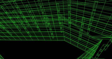 Mimari sanat konseptinde soyut çizgiler, minimum geometrik şekiller. 