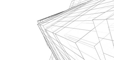 Mimari sanat konseptinde soyut çizgiler, minimum geometrik şekiller. 