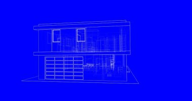 İnşaat planının 3B mimari tasarımı