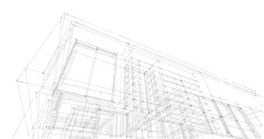 İnşaat planının 3B mimari tasarımı