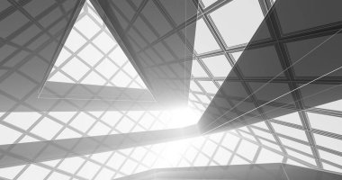 Mimari sanat konseptinde soyut çizgiler, minimum geometrik şekiller. 