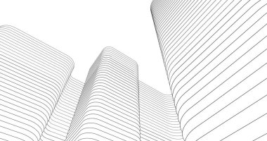 Mimari sanat konseptinde soyut çizgiler, minimum geometrik şekiller. 