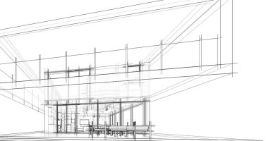 İnşaat planının 3B mimari tasarımı