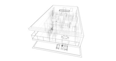İnşaat planının 3B mimari tasarımı