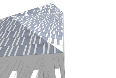 Mimari sanat konseptinde soyut çizgiler, minimum geometrik şekiller. 