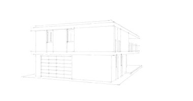 İnşaat planının 3B mimari tasarımı