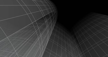 Mimari sanat konseptinde soyut çizgiler, minimum geometrik şekiller. 