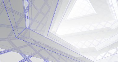 Mimari sanat konseptinde soyut çizgiler, minimum geometrik şekiller. 