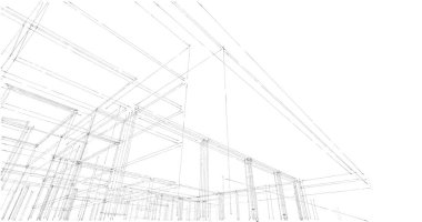 İnşaat planının 3B mimari tasarımı