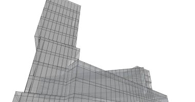 Mimari sanat konseptinde soyut çizgiler, minimum geometrik şekiller. 