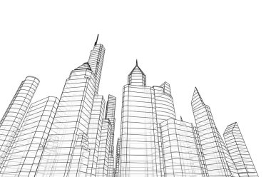 soyut mimari duvar kağıdı tasarımı, dijital konsept arkaplan