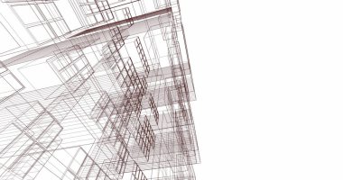 Mimari sanat konseptinde soyut çizgiler, minimum geometrik şekiller. 