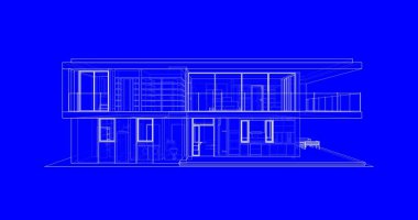 İnşaat planının 3B mimari tasarımı