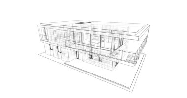 İnşaat planının 3B mimari tasarımı