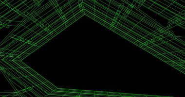 Mimari sanat konseptinde soyut çizgiler, minimum geometrik şekiller. 