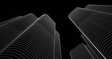 Mimari sanat konseptinde soyut çizgiler, minimum geometrik şekiller. 