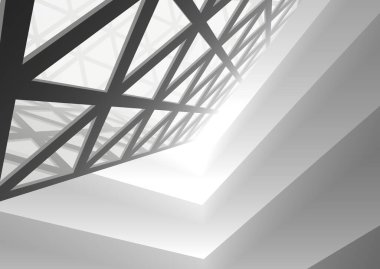 Mimari sanat konseptinde soyut çizgiler, minimum geometrik şekiller. 